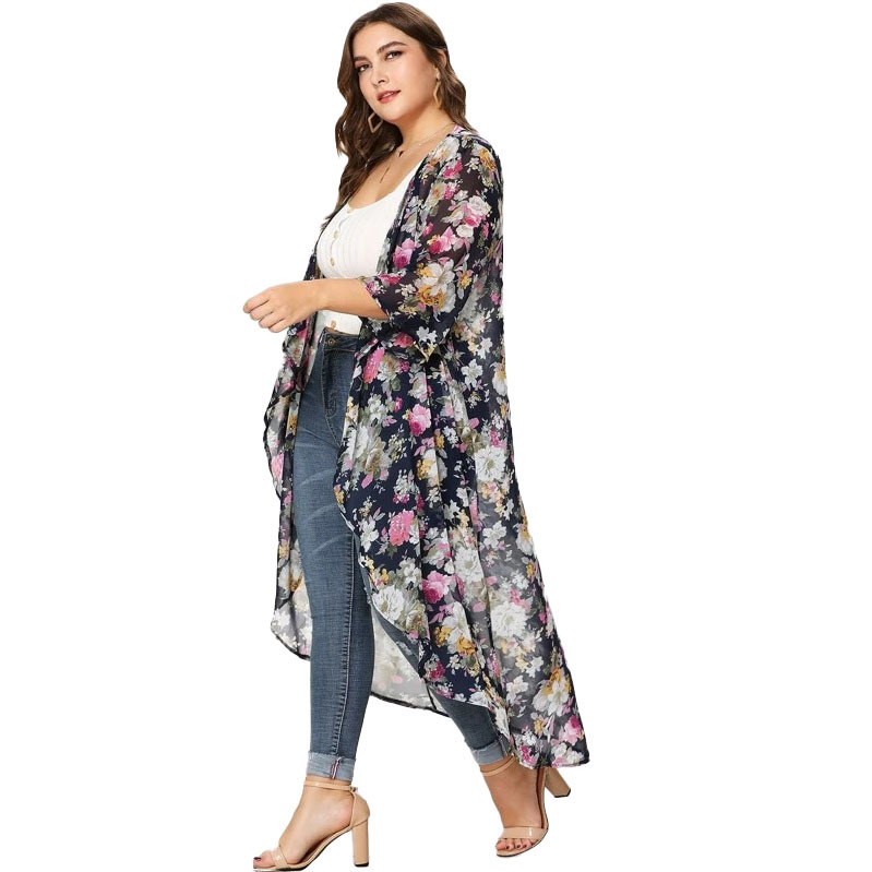 Cardigan din plasă cu guler deschis, mâneci lungi, imprimeu, fibre de acetat 71–80%