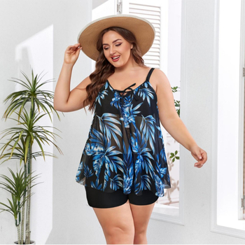 Τανκίνι μαγιό για γυναίκες – χωρίς μανίκια, υψηλής μέσης, με ενσωματωμένη επένδυση στήθους, ύφασμα πολυεστερικό με επένδυση πολυεστέρα-σπαντέξ, ανθεκτικό