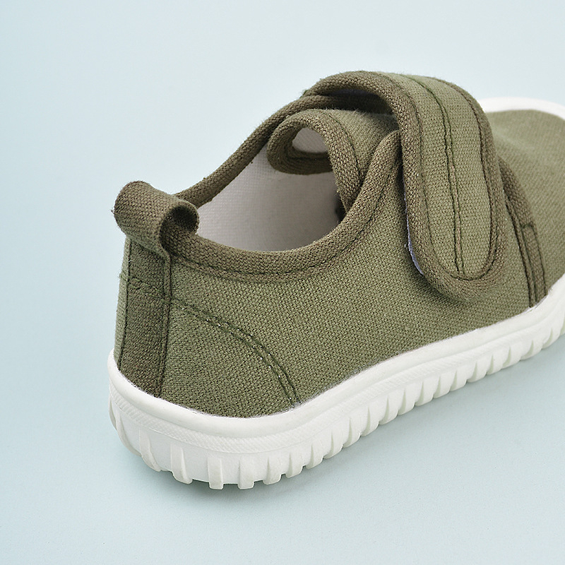 Bērnu kedas ar bieza zole, svītrainu rakstu, kanvas augšdaļa, Velcro aizdare, TPR zole