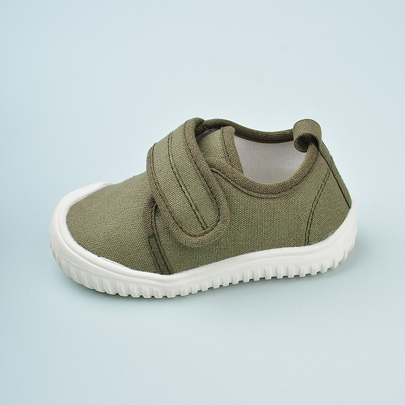 Bērnu kedas ar bieza zole, svītrainu rakstu, kanvas augšdaļa, Velcro aizdare, TPR zole