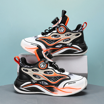 Αθλητικά παπούτσια τρεξίματος για αγόρια - επάνω μέρος από δίχτυ, σόλα από καουτσούκ, διαπνέοντα, ελαφριά, κλείσιμο με περιστρεφόμενο κουμπί