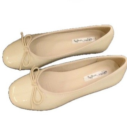 Moterų balerinos su kaspinu, apvalus priekis, PU viršus, slip-on, gumos padas