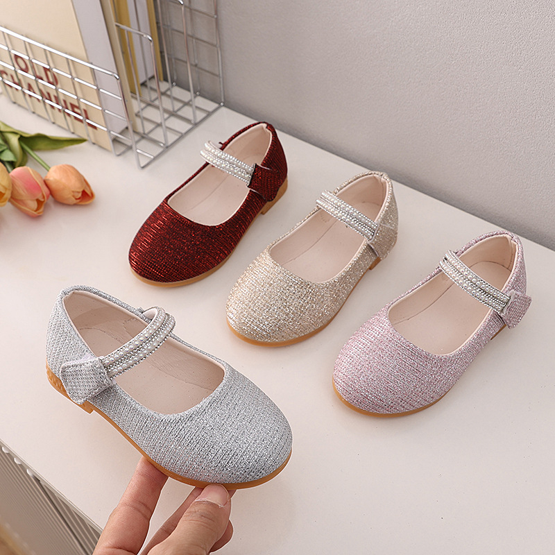 Meitenēm paredzētas princeses kurpes ar Velcro aizdari, PU augšdaļa, gumijas zole, bērniem 1-6 gadu vecumā