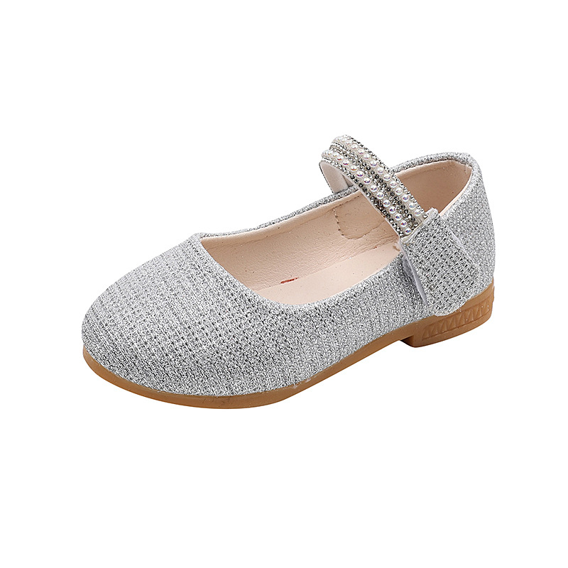 Lányoknak szóló hercegnőcipő Velcro-zárral, PU felsőrész, gumi talp, 1-6 éveseknek