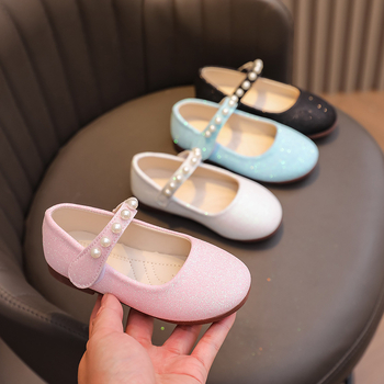 Lányoknak PU bőr tánccipő sequin díszítéssel, Velcro-zár, csúszásmentes gumitalp