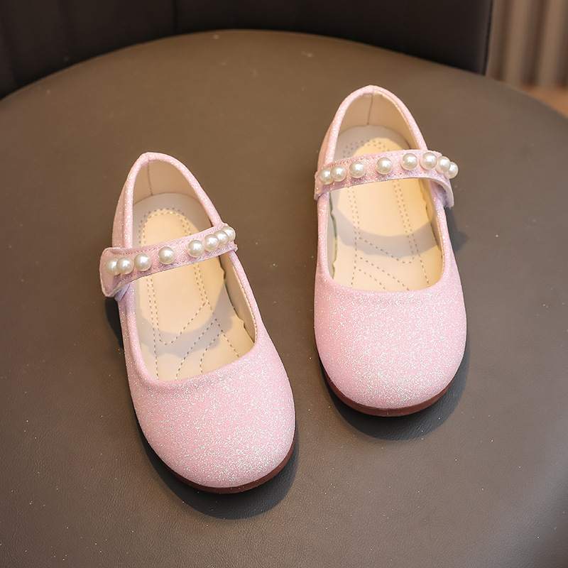 Bērnu PU ādas deju kurpes ar sequīniem, Velcro aizdare, anti-slip gumijas zole