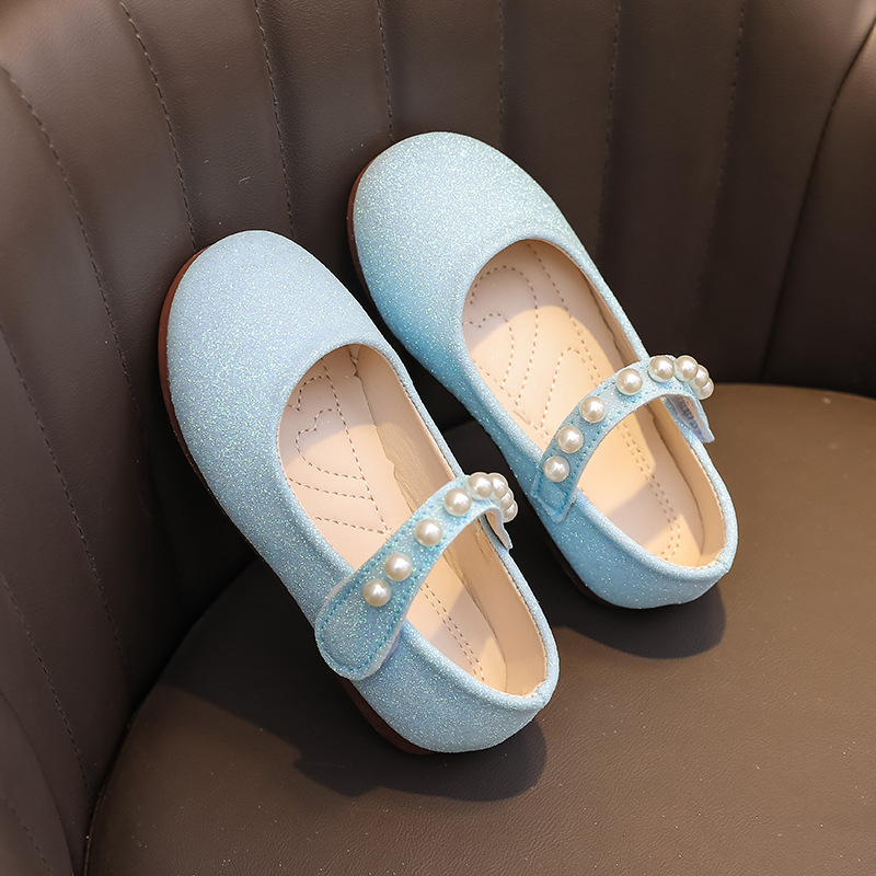 Bērnu PU ādas deju kurpes ar sequīniem, Velcro aizdare, anti-slip gumijas zole