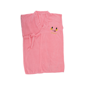 Γυναικεία ρόμπα μπάνιου χωρίς μανίκια με μοτίβο ανανά και χαμογελαστό πρόσωπο, κοραλλέ φλίς, πολυεστέρας 85/15, καλοκαίρι