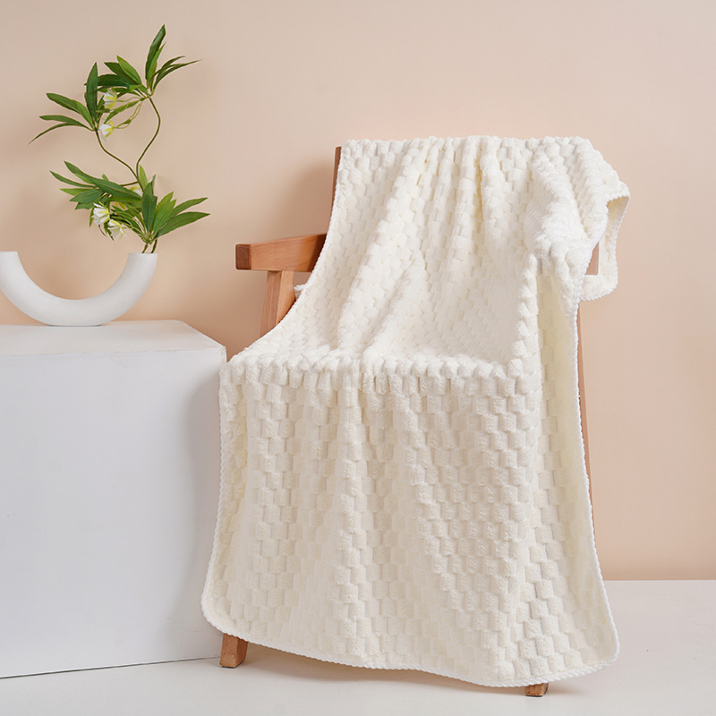 Koralo velūro vonios rankšluosčių ir plaukų džiovintuvo kepurės rinkinys, sugeriantis vandenį ir greitai džiūstantis; 150D siūlai; Jacquard plokščias mezgimas; svoris 200–300 g