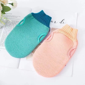 Γάντια μπάνιου – γάντι απολέπισης τύπου γάντι με τραχιά υφή και ελαστικό μανσέτα (Υλικό: Ύφασμα; Για ενήλικες; Διαμόρφωση: Ναι; Ιδιωτική ετικέτα: Όχι)