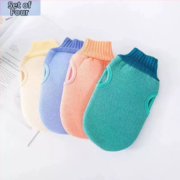 Γάντια μπάνιου – γάντι απολέπισης τύπου γάντι με τραχιά υφή και ελαστικό μανσέτα (Υλικό: Ύφασμα; Για ενήλικες; Διαμόρφωση: Ναι; Ιδιωτική ετικέτα: Όχι)