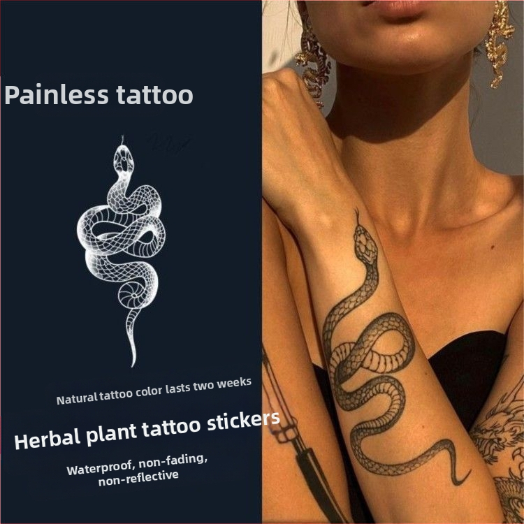 Αυτοκόλλητο τατουάζ για το μπράτσο με φιδιού μοτίβ σε στυλ Ukiyo-e ιαπωνικού — μεταφορά με νερό, γεωμετρικό σχήμα