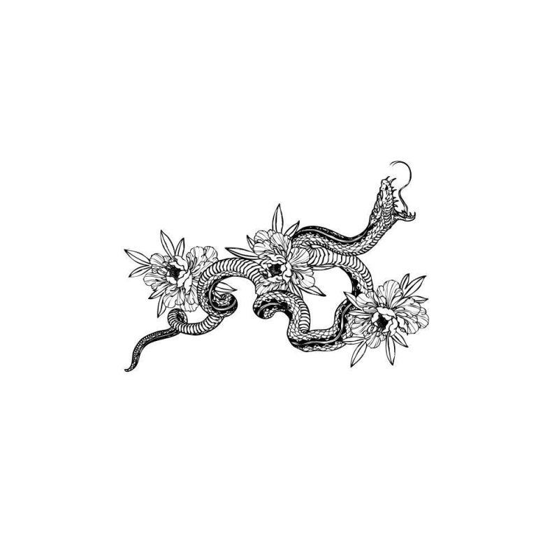 Αυτοκόλλητο τατουάζ για το μπράτσο με φιδιού μοτίβ σε στυλ Ukiyo-e ιαπωνικού — μεταφορά με νερό, γεωμετρικό σχήμα