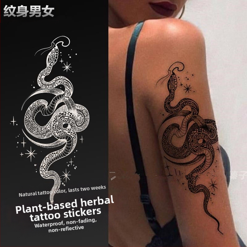 Rokas tetovējuma decal ar čūsku motīvu, Ukiyo-e japāņu stilā – ūdens pārneses drukāšana, ģeometriska forma