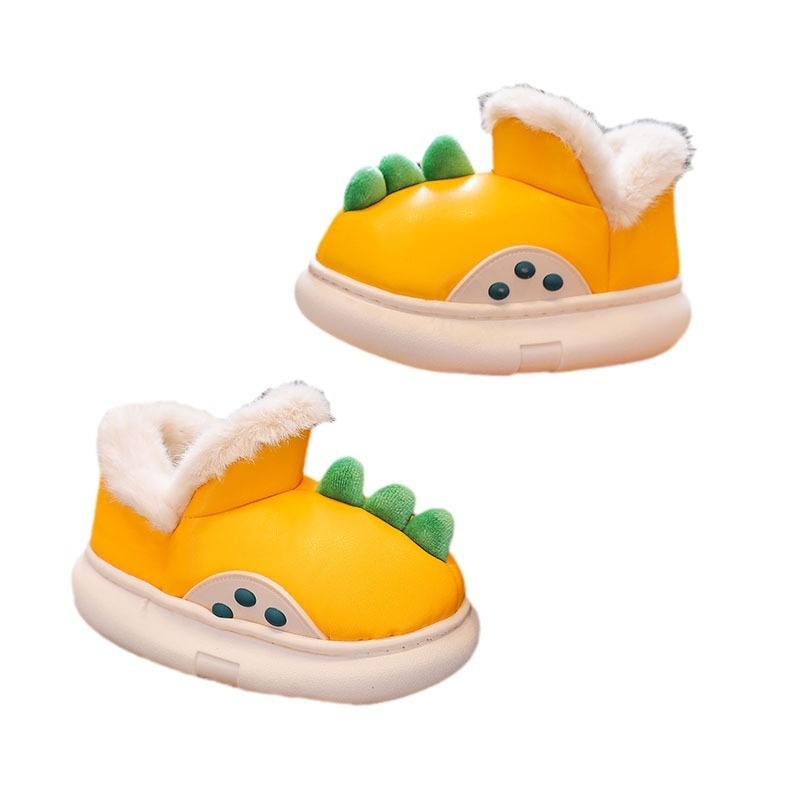 Bērnu siltas iekšējās čības ziemai, ar fleece apdari, bieza, ūdensizturīga PVC zole, animācijas raksts