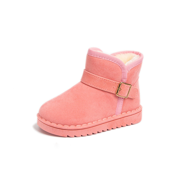 Unisex bērnu ziemas potītes zābaki, fleece iekšējā odere, augšējā daļa no mākslīgās ādas, ikdienas stils