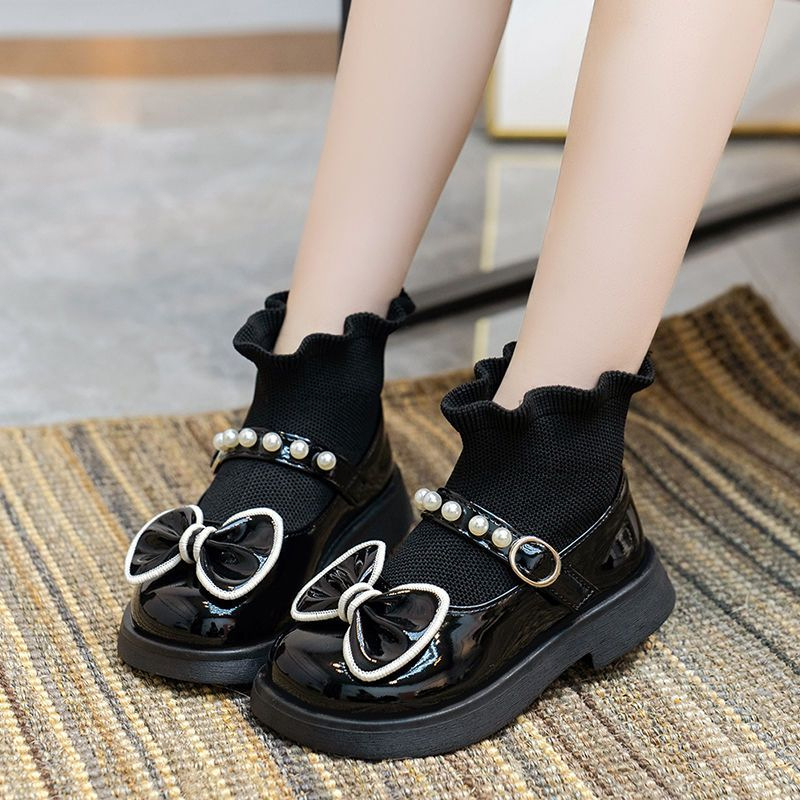 Meitenēm PU ādas kurpes, Velcro aizdare, princeses stils, rudens-zima, tekstila iekšējā odere, kokvilnas iekšpuse