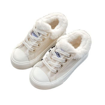 Bērnu ziemas kokvilnas kurpes, vecums 4–12 gadi, augšdaļa audums, gumijas zole, elastīgā siksna aizvēršanai, biezā konstrukcija, ziemā 2024