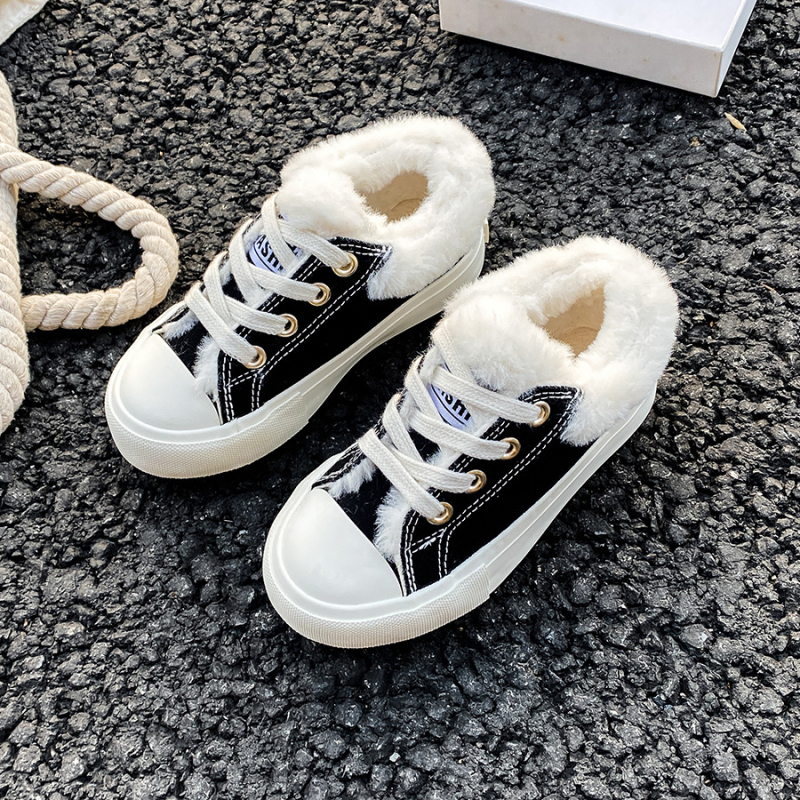 Bērnu ziemas kokvilnas kurpes, vecums 4–12 gadi, augšdaļa audums, gumijas zole, elastīgā siksna aizvēršanai, biezā konstrukcija, ziemā 2024