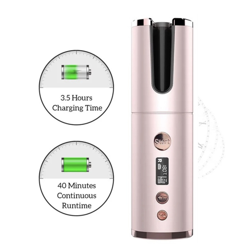 Automātiskā rotējošā matu lokšķēre ar turmalīna keramikas pārklājumu, 16–20 mm diametrs, 50 W, 220 V, 10 temperatūras iestatījumi