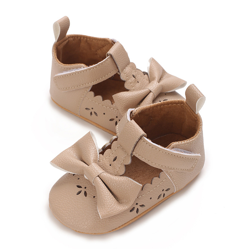 Pantofi din piele pentru fetițe, închidere Velcro, partea superioară din piele sintetică, respirabili, talpă anti-derapare, pentru copii 12–36 de luni