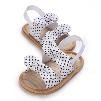Παιδικά σανδάλια για κοριτσάκια νηπιακής ηλικίας, αναπνεύσιμο άνω μέρος από βαμβάκι, αντιολισθητική σόλα, κλείσιμο με βέλκρο, διακόσμηση με φιόγγο
