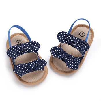 Παιδικά σανδάλια για κοριτσάκια νηπιακής ηλικίας, αναπνεύσιμο άνω μέρος από βαμβάκι, αντιολισθητική σόλα, κλείσιμο με βέλκρο, διακόσμηση με φιόγγο