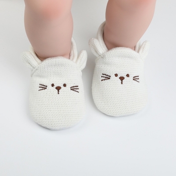 Βρεφικά παπούτσια βάδισης, πλεκτό πάνω μέρος, σχέδιο καρτούν, αντιολισθητική μαλακή σόλα, κατάλληλα για ηλικίες 12–36 μηνών