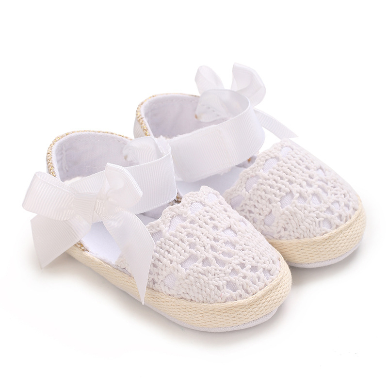 Pantofi pentru copii mici - stil prințesă, partea superioară din bumbac, închidere Velcro, talpă antiderapantă, pentru 12–36 luni