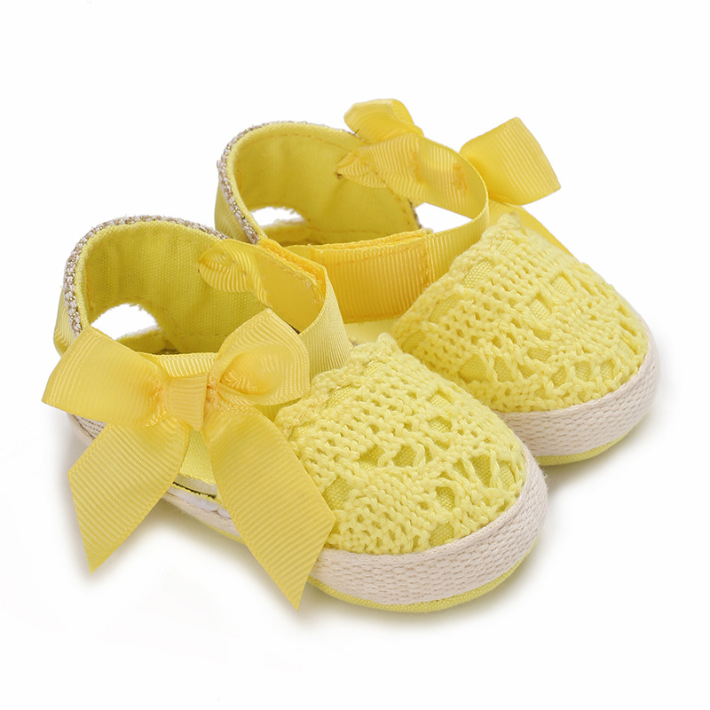 Pantofi pentru copii mici - stil prințesă, partea superioară din bumbac, închidere Velcro, talpă antiderapantă, pentru 12–36 luni