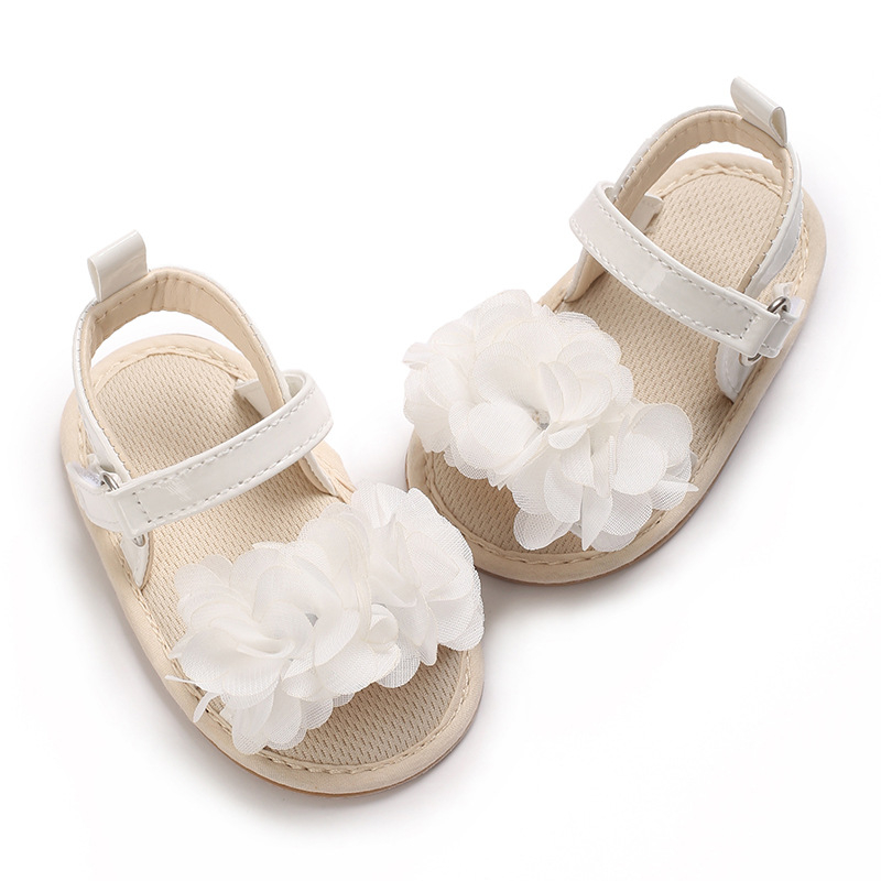 Dječje sandale za djevojčice, ljeto, otvoreni prsti, Velcro zatvaranje, PU gornji dio i PU potplat, cvjetni detalj, za dob 6–12 mjeseci