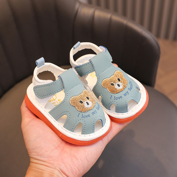 Unisex καλοκαιρινά παιδικά σανδάλια με Velcro κλείσιμο, επάνω από συνθετικό δέρμα, στυλ καρτούν, ηλικίες 12–48 μηνών