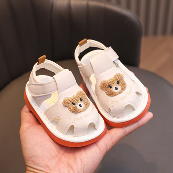 Unisex καλοκαιρινά παιδικά σανδάλια με Velcro κλείσιμο, επάνω από συνθετικό δέρμα, στυλ καρτούν, ηλικίες 12–48 μηνών