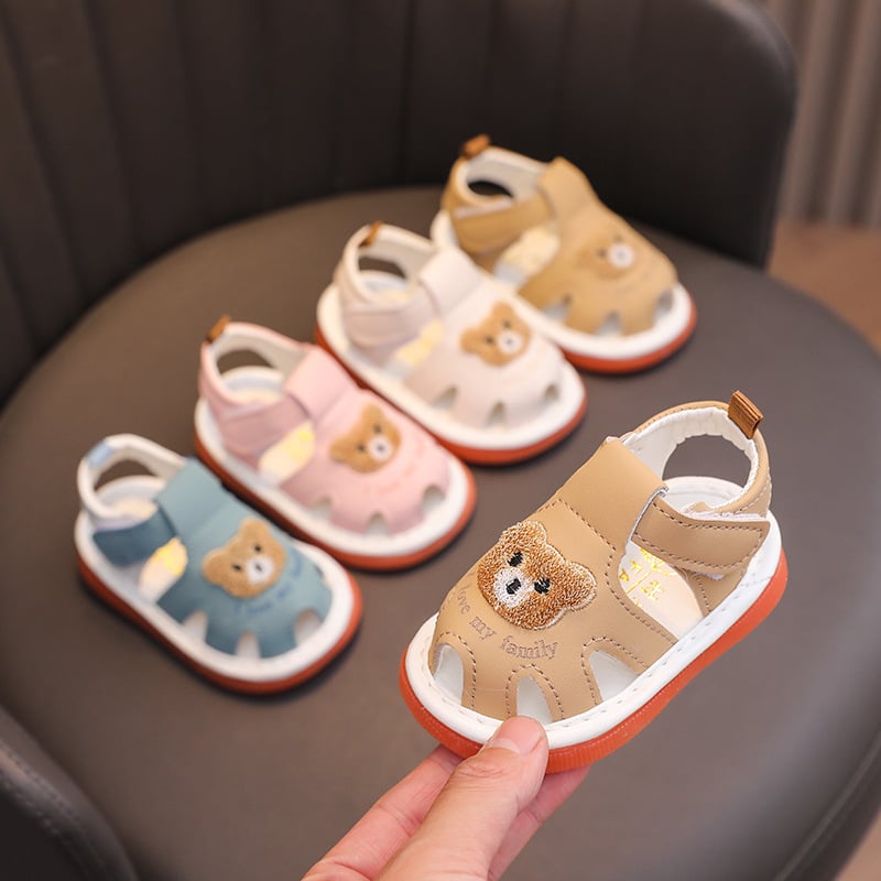 Baby sandale za bebe, unisex, 0-2 godine, mekana potplata, Velcro zatvaranje, crtani dizajn, protuklizni potplat