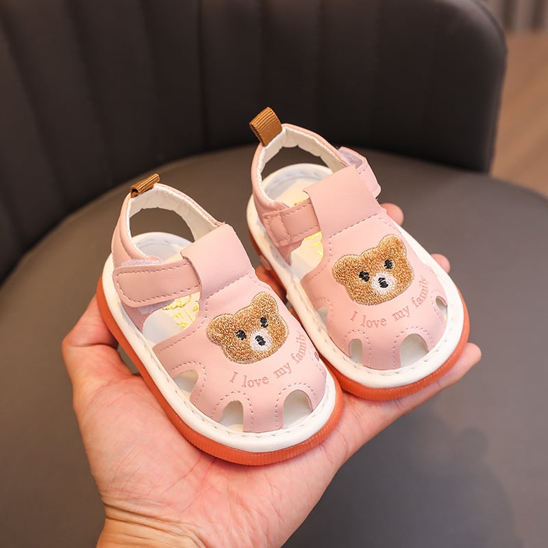 Baby sandale za bebe, unisex, 0-2 godine, mekana potplata, Velcro zatvaranje, crtani dizajn, protuklizni potplat