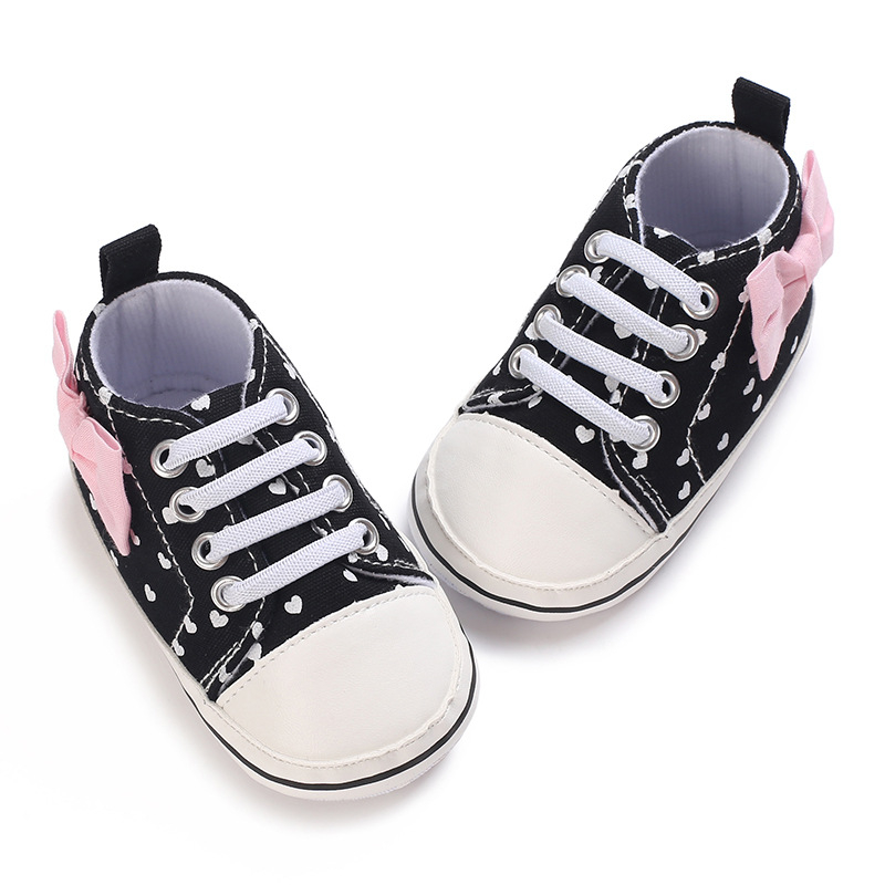 Pantofi pentru copii mici - partea superioară din pânză, talpă antiderapantă, înaltă, închidere cu bandă elastică, pentru 12–36 de luni