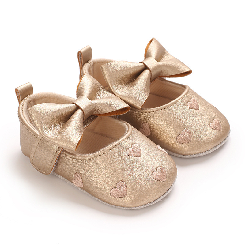 Dječje cipele za hodanje s izvezenim srcem, prve cipele za bebe, princeskin stil sa velikom mašnicom