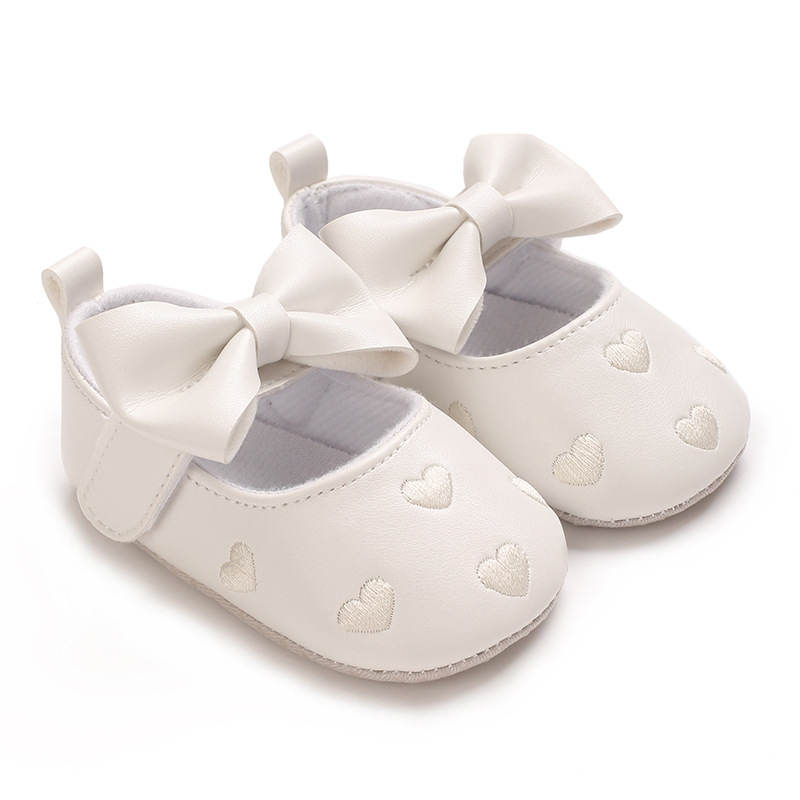 Dječje cipele za hodanje s izvezenim srcem, prve cipele za bebe, princeskin stil sa velikom mašnicom