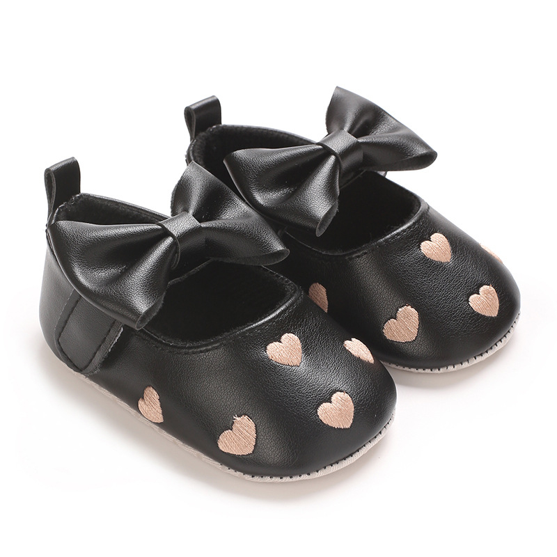 Dječje cipele za hodanje s izvezenim srcem, prve cipele za bebe, princeskin stil sa velikom mašnicom