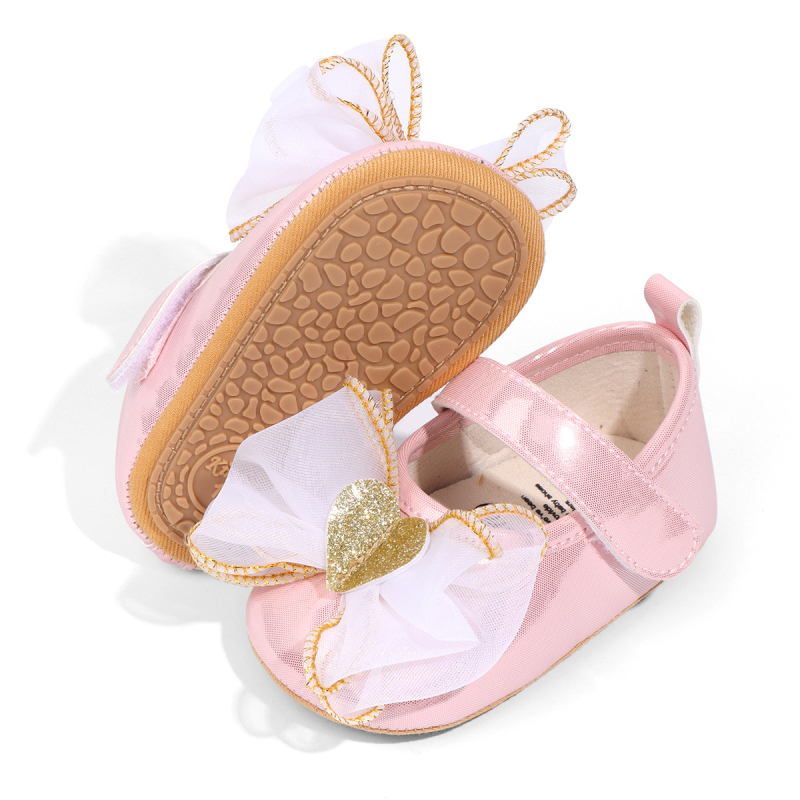 Pantofi Mary Jane pentru fetițe, partea superioară PU, închidere Velcro, talpă moale din cauciuc antiaderent, pentru 12–36 de luni, primăvară și toamnă