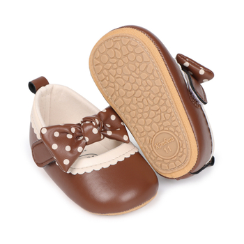 Παπουτσάκια κοριτσιών-πριγκίπισσα για μικρά παιδιά, επάνω υλικό τεχνητό PU, κλείσιμο με Velcro, διαπνέοντα και αντιολισθητικά