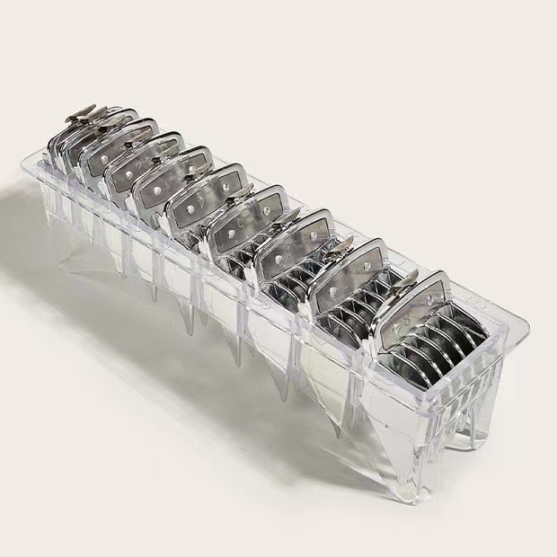 Set de tuns electric Platinum Fly, zece piese, cu pieptene limitator și lamă electroplacată, greutate 308 g