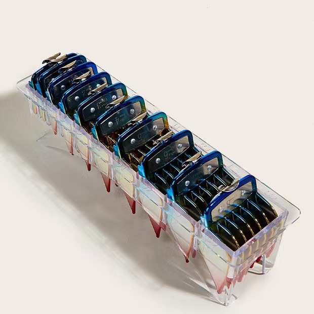 Set de tuns electric Platinum Fly, zece piese, cu pieptene limitator și lamă electroplacată, greutate 308 g