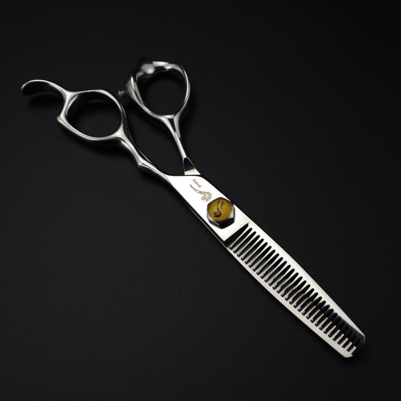 Nepurlson ножици за фризьорство със прави режещи ръбове, зъбчати режещи ръбове, разреждащи ръбове, тръбеста дръжка