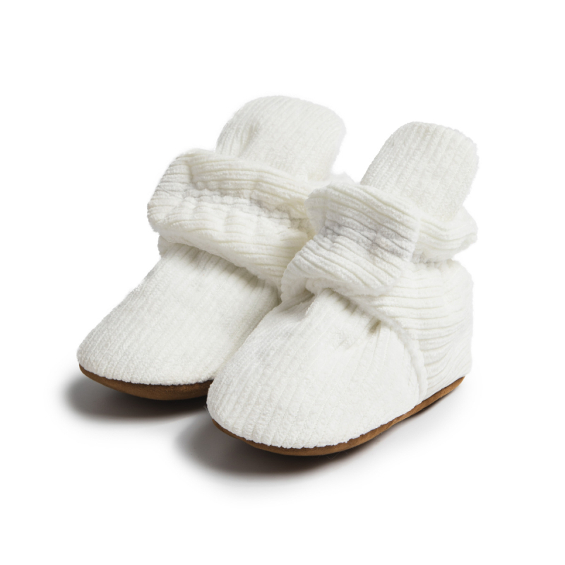 Șosete pantofi pentru bebeluși din velur, închidere cu cataramă, talie joasă, mențin căldura, pentru 12–36 de luni