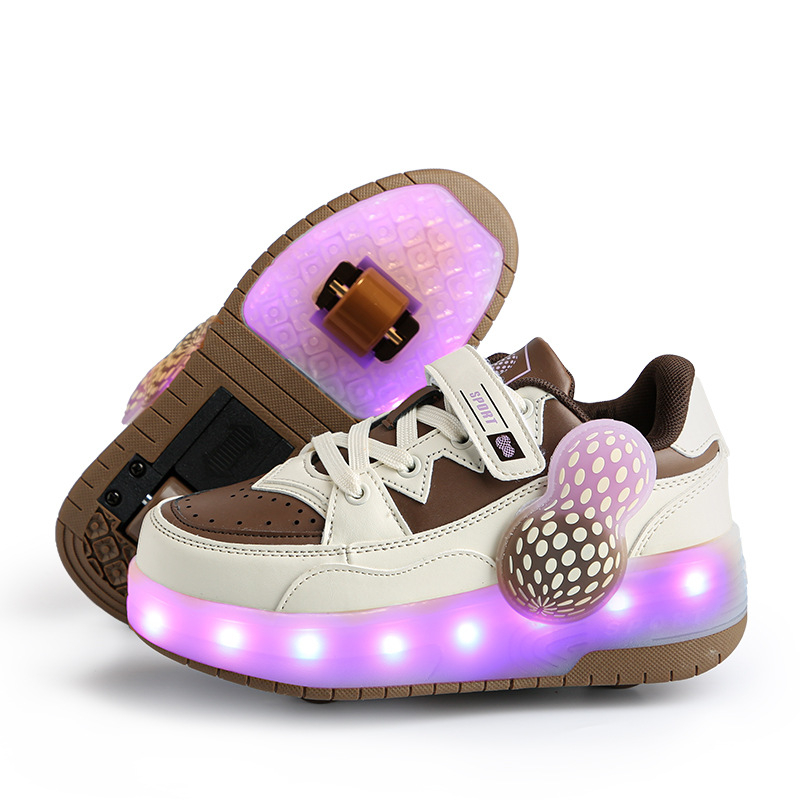 Bērnu rullēšanas kurpes, universālas, ar diviem riteņiem, PU riteņi, sporta apavi