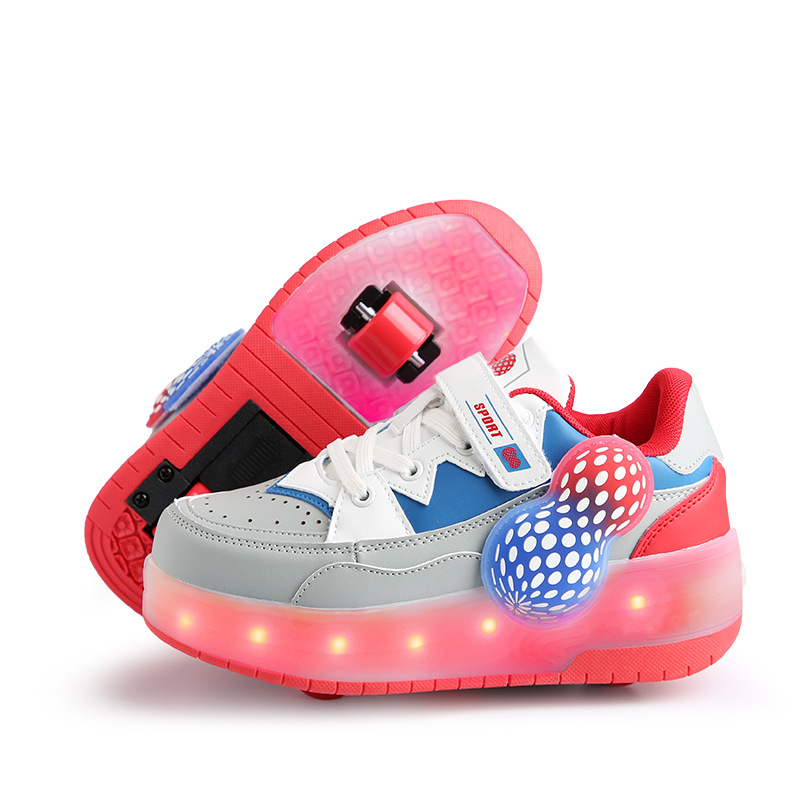 Bērnu rullēšanas kurpes, universālas, ar diviem riteņiem, PU riteņi, sporta apavi