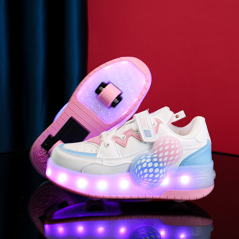 Bērnu rullēšanas kurpes, universālas, ar diviem riteņiem, PU riteņi, sporta apavi