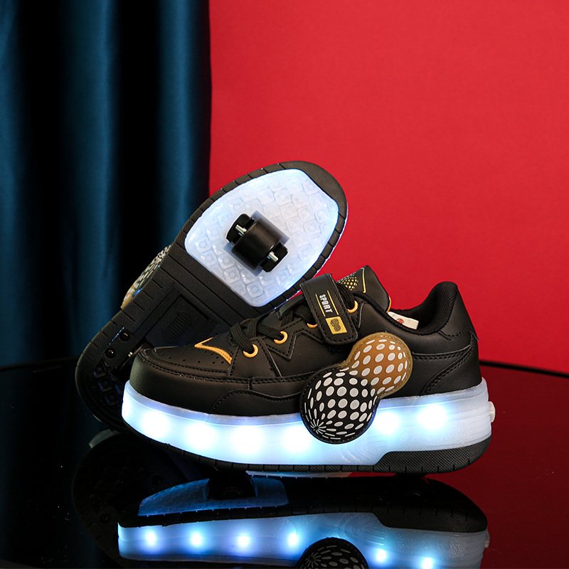 Bērnu rullēšanas kurpes, universālas, ar diviem riteņiem, PU riteņi, sporta apavi