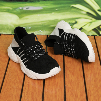 Παιδικά αθλητικά παπούτσια unisex, επάνω μέρος από ύφασμα, πλεκτός σχεδιασμός, για ηλικίες 7–12